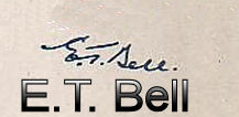 Eric Temple Bell signature