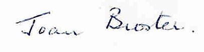 Joan Broster signature