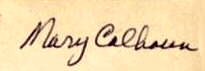 Mary Calhoun signature