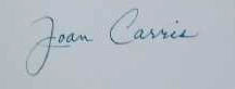 Joan Carris signature