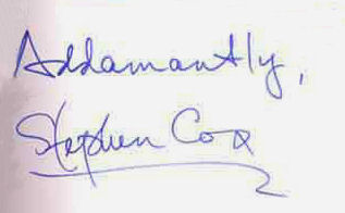 Stephen Cox signature