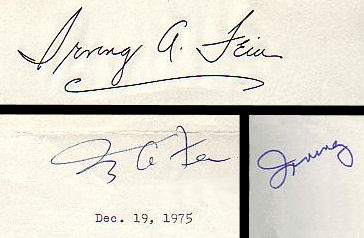 Irving A.  Fein signature