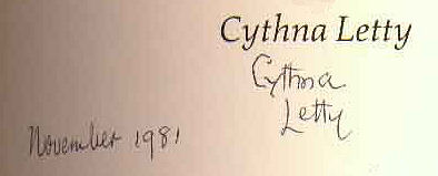 Cyntha  Letty signature