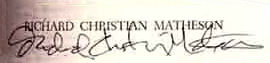 Richard Christian  Matheson signature