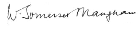 Somerset  Maugham signature